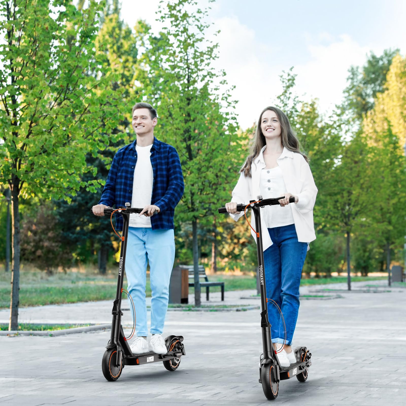 Trottinette électrique adulte T3 350W 36V 7.8Ah 25 km/h pliable pneus nid d'abeille autonomie 35 km charge 120 kg