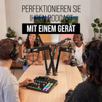 Podcast Produktionsstudio Pro II 9 Kanäle 4 Combo-Eingänge Dual USB-C Bluetooth 8 SMART Pads