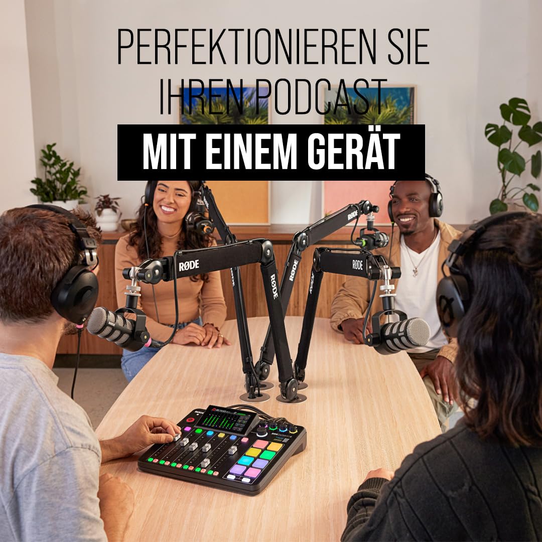 Podcast Produktionsstudio Pro II 9 Kanäle 4 Combo-Eingänge Dual USB-C Bluetooth 8 SMART Pads