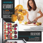 Dörrautomat aus Edelstahl mit 12 Gitterrosten, 800 W, 30-90 °C, 12 Einlegetabletts mit insgesamt 10.000 cm², für Obst, Fleisch und Pilze