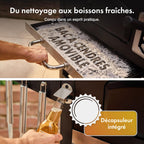 Barbecue charbon XL avec couvercle grill et fumoir 2 en 1 grille en fonte thermomètre intégré
