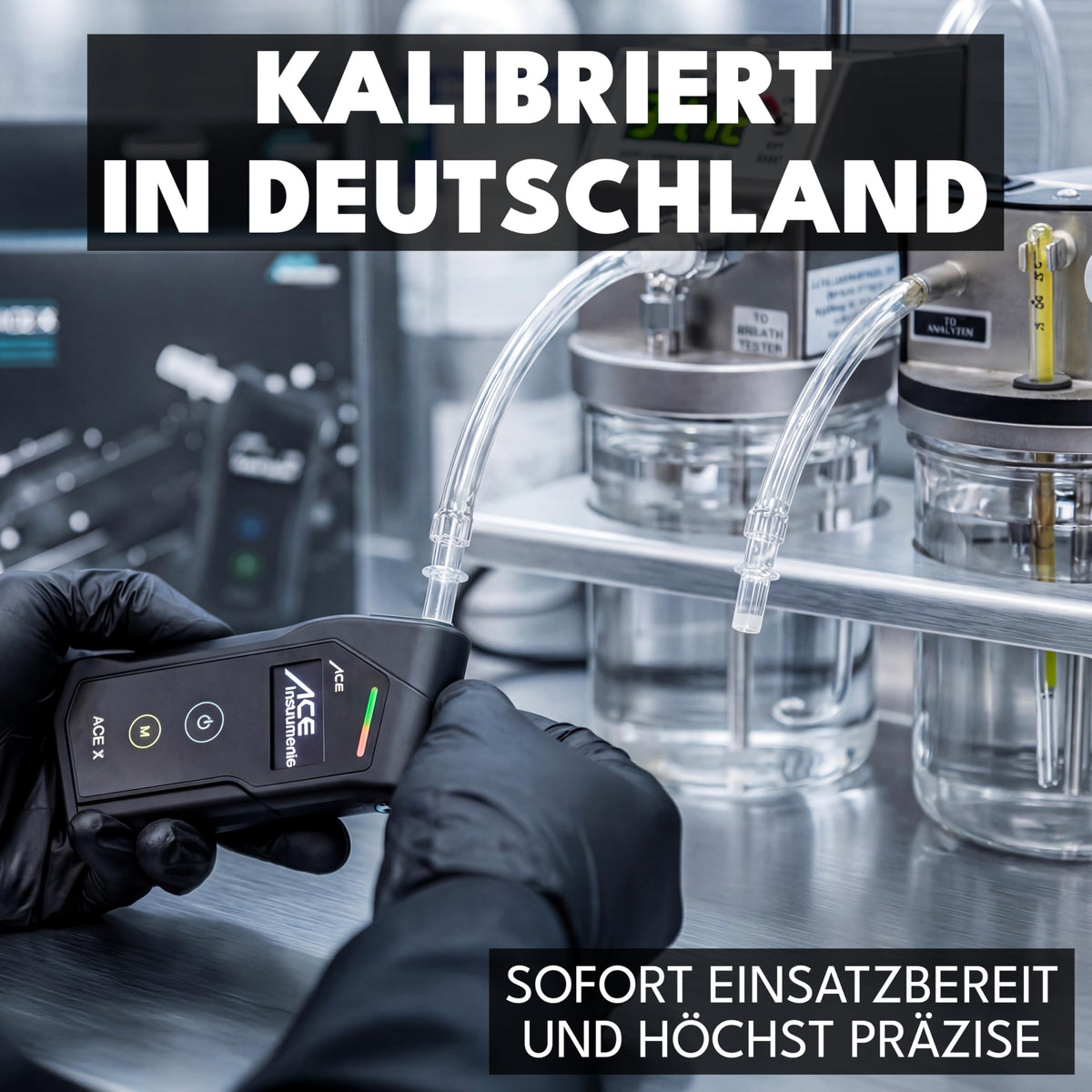 Alkoholtester X mit elektrochemischem Sensor 2 AAA-Batterien Transporttasche und 6 Mundstücken