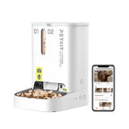 Distributeur automatique de croquettes pour chat avec caméra HD 1080P WiFi 2,4G double trémie 5L contrôle par application bol inox
