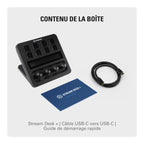 Console de mixage Stream Deck Plus avec touches LCD ruban tactile et connexion USB-C pour production audio vidéo Mac PC