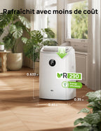 Climatiseur mobile AC318S 7500 BTU 3-en-1 refroidissement ventilation déshumidification avec contrôle WiFi et kit fenêtre