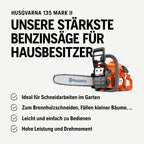 Benzin-Kettensäge 135 Mark II 1,6 kW mit 36 cm Schwert X-Torq Motor LowVib Smart Start und Air Injection