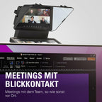 Teleprompter mit integriertem 9-Zoll-Display, 1024 x 600 px, USB-C, für Kameras mit Adapterringen 49-82 mm