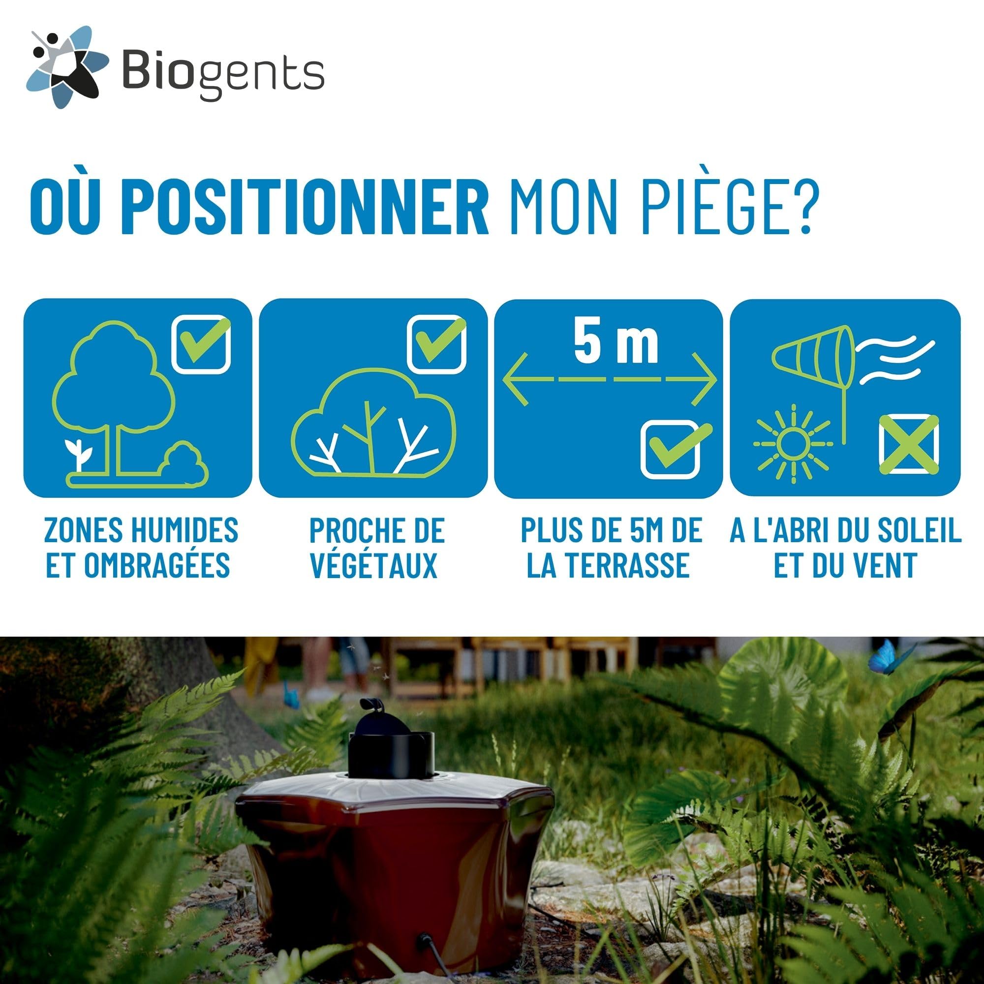 Piège anti moustiques extérieur électrique BG-Mosquitaire Season Pack avec recharge 6 mois alimentation secteur