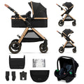 Poussette bébé 3 en 1 ESME système de voyage avec siège auto MINK PRO i-Size 40-75 cm pliable jusqu'à 25 kg