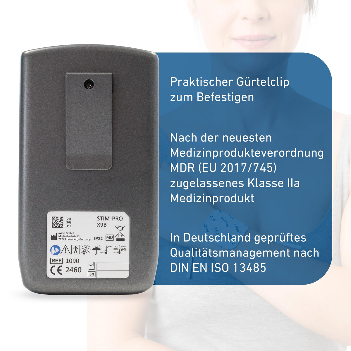 TENS-EMS Kombigerät X9B 4 Kanäle 60 Programme 99 Intensitätsstufen mit 12 Elektroden Ladegerät und Softcase