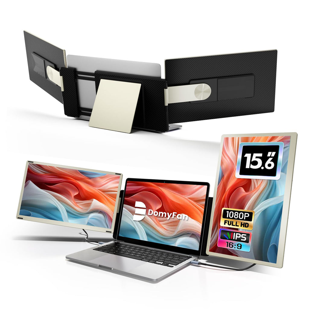 15,6"""" Laptop-Bildschirm-Extender mit 120% sRGB FHD 1080p, tragbarer Triple-Monitor-Erweiterung für Windows, Mac, Chrome und Android
