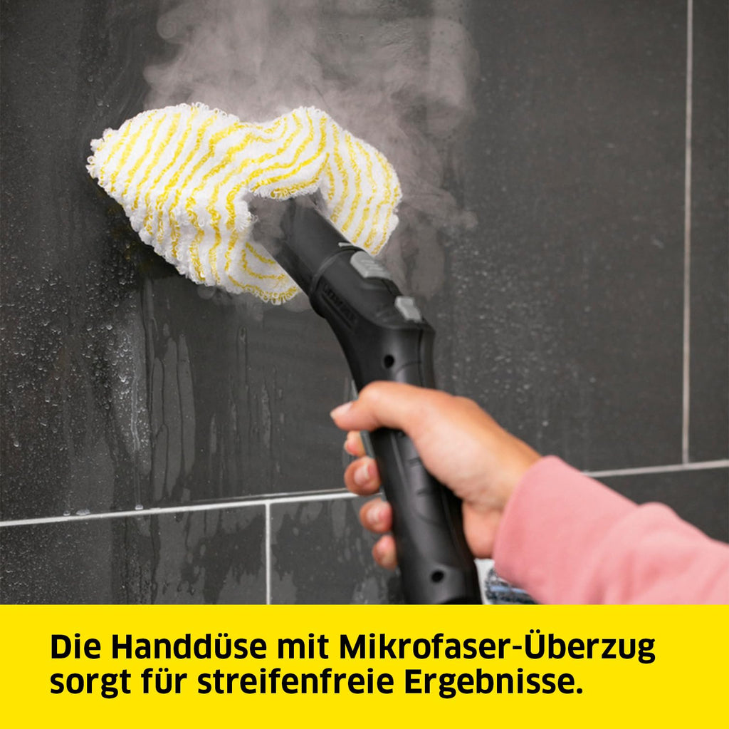Dampfreiniger SC 4 EasyFix 3,5 bar mit Bodenreinigungsset 2 Verlängerungsrohren Bodendüse und Mikrofaser-Bodentuch
