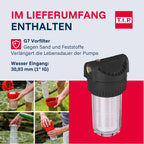 Hauswasserwerk HWW INOX 1300 Plus F mit Edelstahl-Druckkessel, 1200 W Jet-Pumpe, 4350 l/h, 50 m Förderhöhe und Vorfilter
