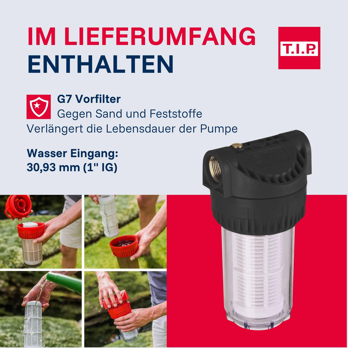 Hauswasserwerk HWW INOX 1300 Plus F mit Edelstahl-Druckkessel, 1200 W Jet-Pumpe, 4350 l/h, 50 m Förderhöhe und Vorfilter
