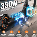 Trottinette électrique adulte T3 350W 36V 7.8Ah 25 km/h pliable pneus nid d'abeille autonomie 35 km charge 120 kg