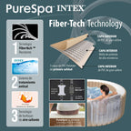 Spa gonflable 6 places Pure Spa Sahara 28428EX avec 140 diffuseurs à bulles panneau de contrôle digital et alimentation électrique 240 V