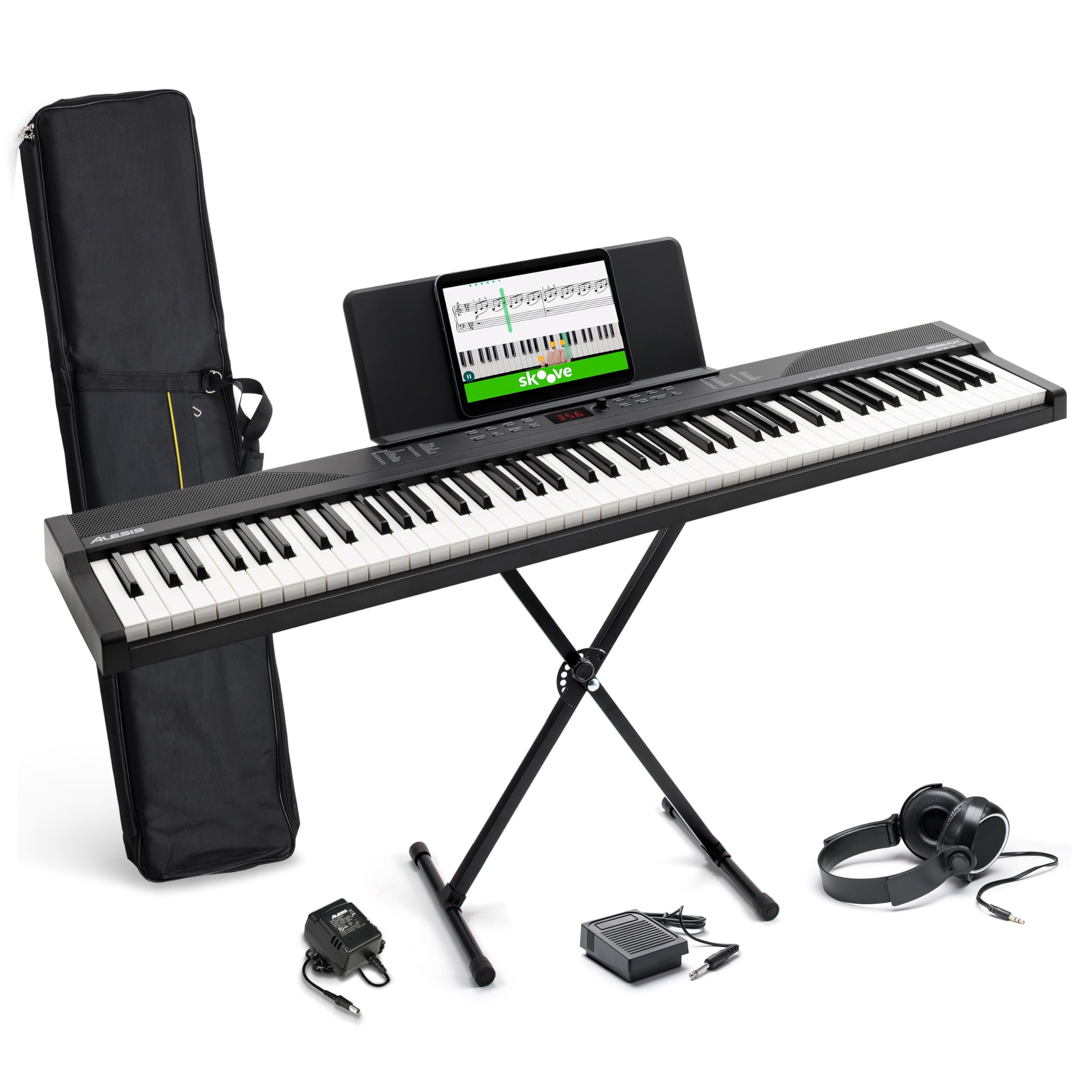 Piano numérique 88 touches avec 480 sons haut-parleurs MIDI USB support sac de transport casque pédale