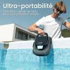 Robot de piscine sans fil Scuba SE pour nettoyage du fond avec autonomie 90 minutes stationnement automatique pour piscine hors sol jusqu'à 80 m²