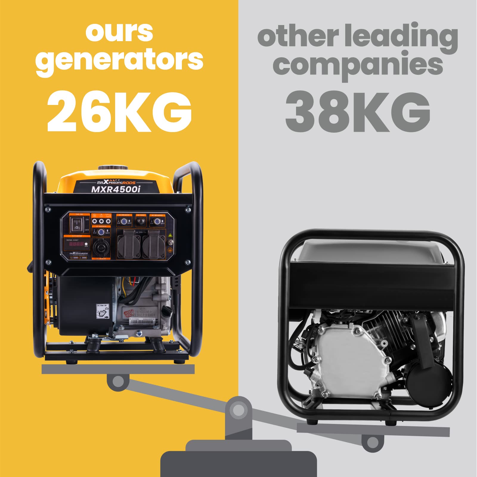 Générateur d'onduleur portable 3500 W à moteur 4 temps onde sinusoïdale pure pour alimentation électrique extérieure