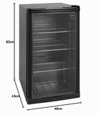 Réfrigérateur à boissons GPC1088 88L porte en verre réversible éclairage LED refroidissement statique