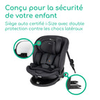 Siège auto pivotant 360 i-Size 0-12 ans 40-150 cm ISOFIX avec Top Tether 6 positions d'inclinaison et appui-tête réglable 12 positions