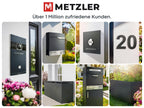 Paketbox mit Briefkasten Bispo 2 in Anthrazit, abschließbarer Standbriefkasten aus Edelstahl mit Paketfach und Gravur
