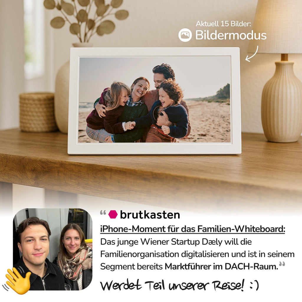 Digitaler Familienkalender 15,6"""" mit FHD Touchscreen und App für iOS und Android, Wandkalender zur Familienorganisation