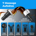 Massagepistole mit App und 7 Aufsätzen inkl. Koffer, 160-W-Motor, 5 Intensitäten, bis zu 360 Min. Laufzeit