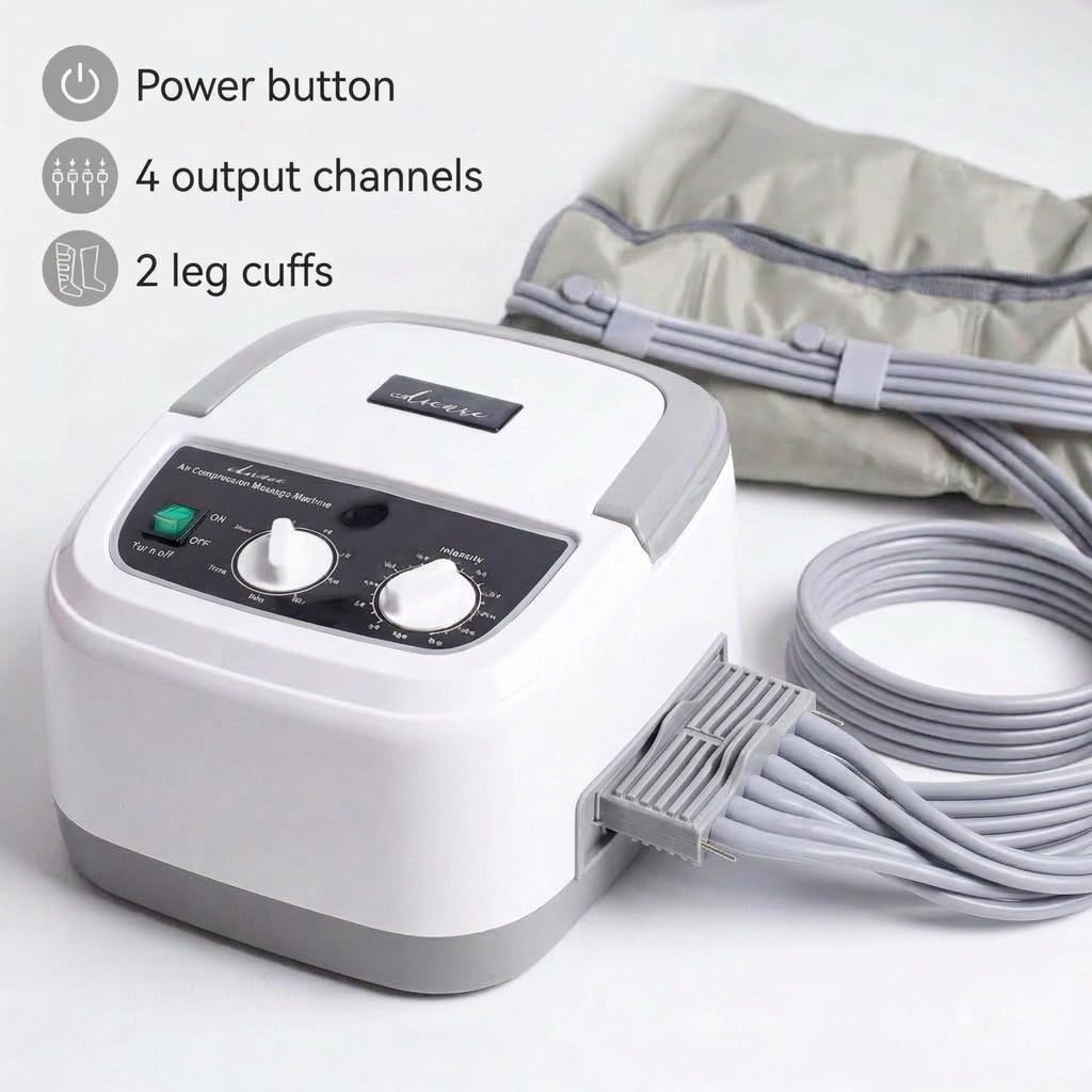 Appareil de pressothérapie jambes et pieds EDIC-0086 massage par compression drainage lymphatique avec boucles de jambe