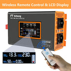 Convertisseur 12V 220V pur sinus 2000W avec puissance crête 4000W 2 prises CA port USB écran LCD et télécommande