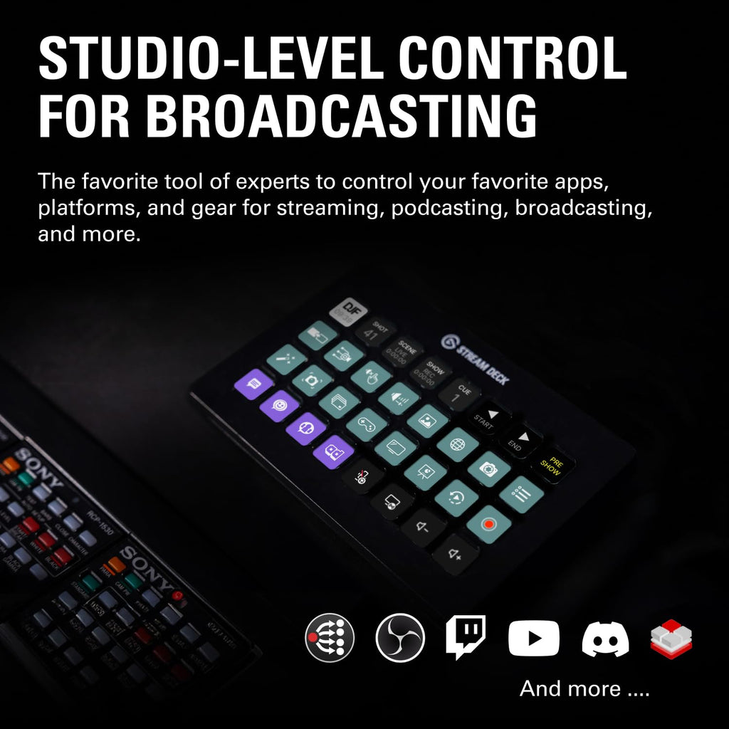 Studio-Controller Stream Deck XL mit 32 anpassbaren Display-Tasten USB-C für Gaming und Office