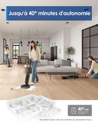 Aspirateur laveur sans fil Floor One i6 Stretch 20 kPa 180° 40 min avec station de séchage