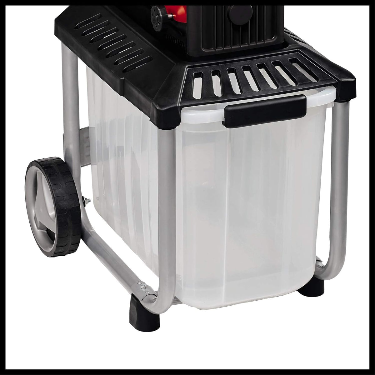 Elektro-Leisehäcksler GC-RS 60 CB mit 2800 W und 45 mm Aststärke, Schneidwalze, Drehrichtungsumschalter und transparenter 60 L Fangbox