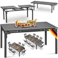 Ausziehbarer Gartentisch 180 bis 240 x 90 cm für 6 bis 8 Personen mit Stahlgestell und HDPE-Tischplatte