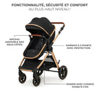 Poussette bébé 3 en 1 ESME système de voyage avec siège auto MINK PRO i-Size 40-75 cm pliable jusqu'à 25 kg