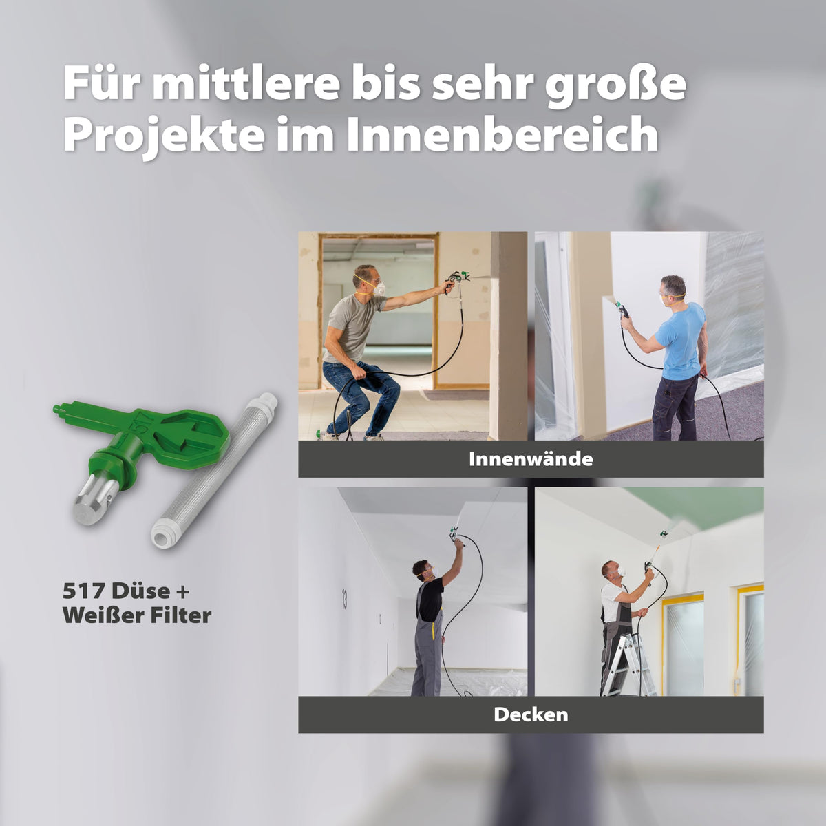 Airless Farbsprühsystem Control Pro 250 M mit 110 bar Druck und 9 m Schlauch für Wandfarben, Lacke und Lasuren