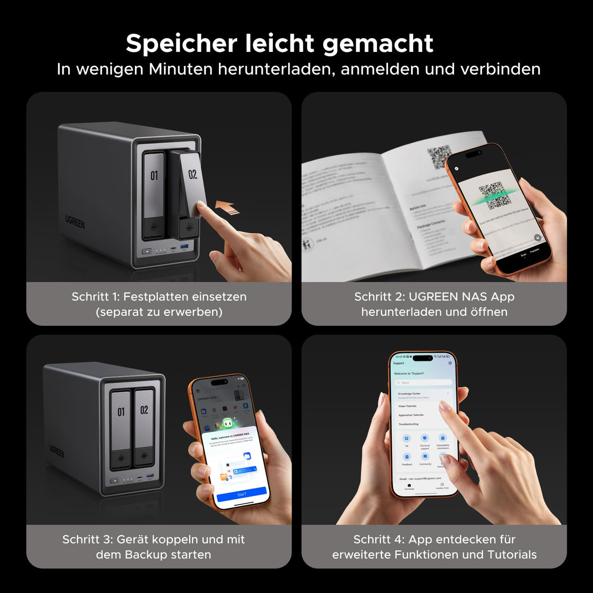 2-Bay NAS DXP2800 Intel N100 8 GB DDR5 2,5 GbE 2 M.2 NVMe Steckplätze bis 76 TB ohne Festplatten
