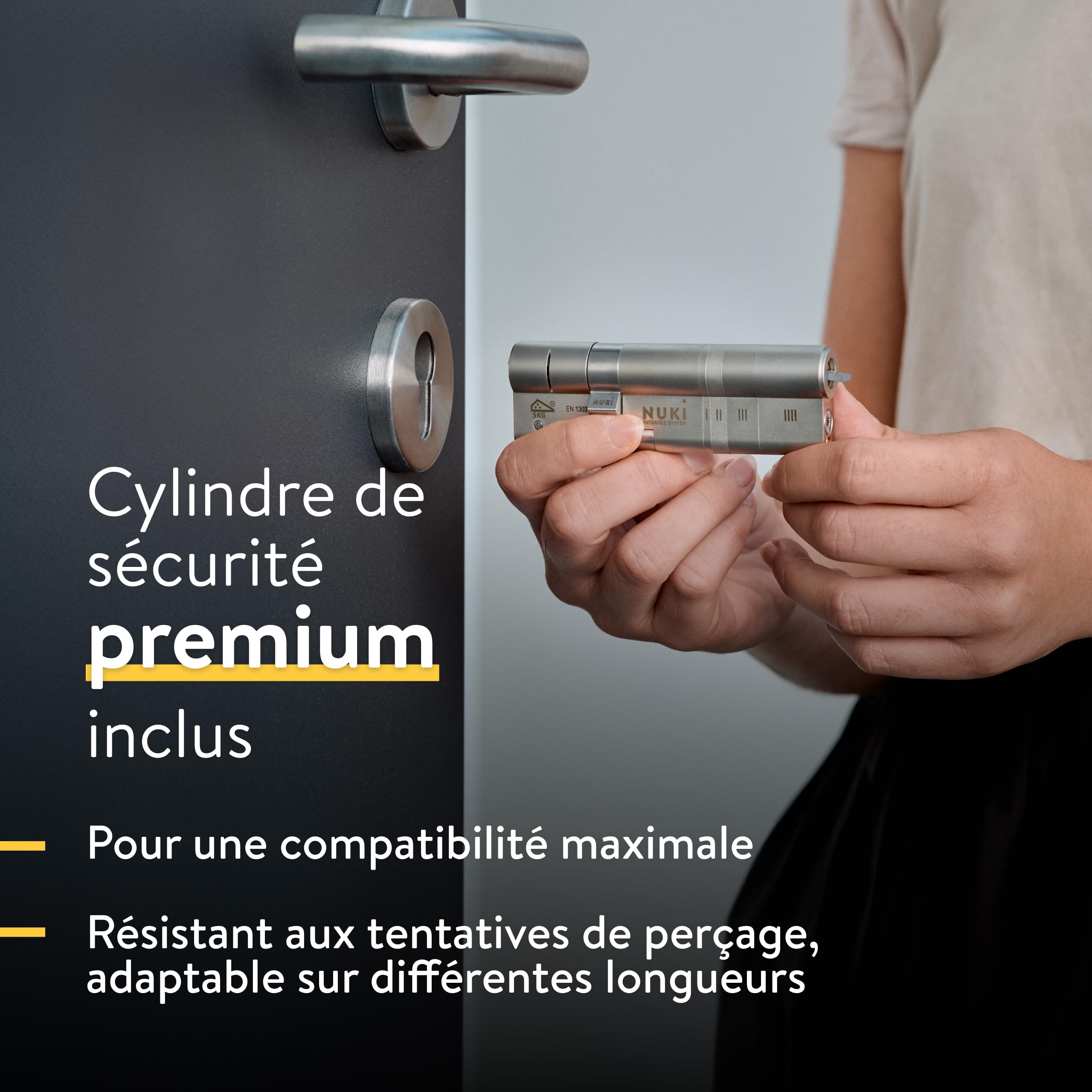 Serrure intelligente Smart Lock Ultra avec Bluetooth WiFi et Matter cylindre universel contrôle à distance et déverrouillage automatique