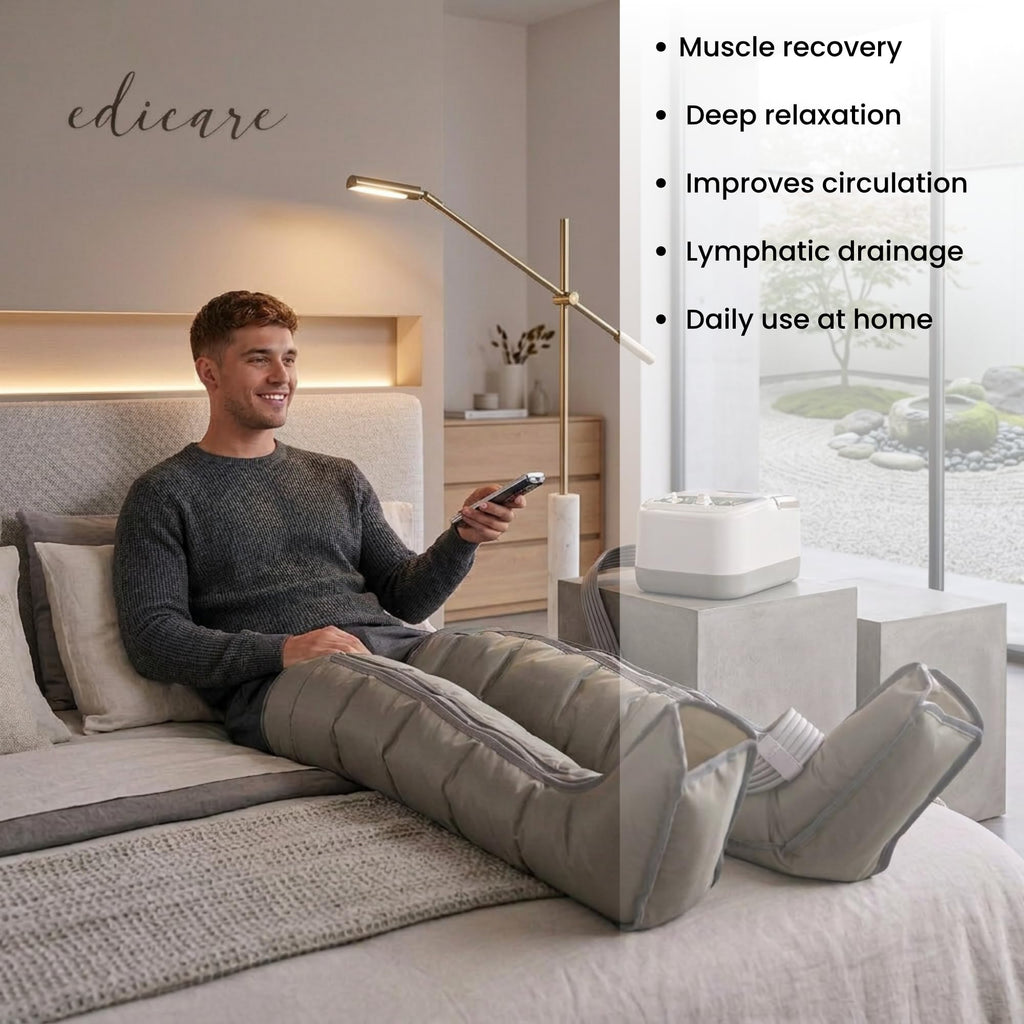 Appareil de pressothérapie jambes et pieds EDIC-0086 massage par compression drainage lymphatique avec boucles de jambe