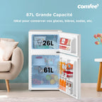 Réfrigérateur Congélateur Combiné 87L RCT87WH2(E) 2 Portes Avec Éclairage Intérieur et Porte Réversible