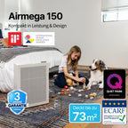 Luftreiniger für Schlafzimmer und Allergiker AIRMEGA 150 mit HEPA-Filter, 281 m³/h CADR, weiß