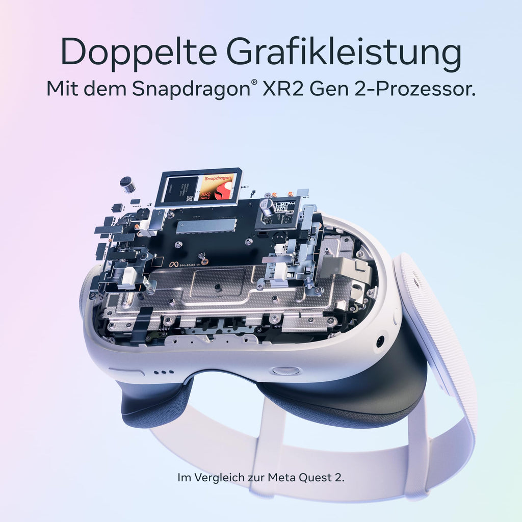 VR-Headset Meta Quest 3 512 GB mit 4K+ Infinite Display, Snapdragon XR2 Gen 2 und Gorilla Tag Cardboard Monkenaut Bundle