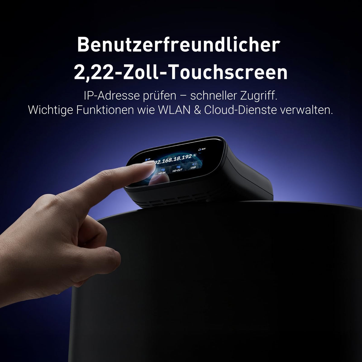 Remote KVM Comet Pro GL-RM10 mit Wi-Fi 6 4K@30FPS Video-Passthrough Touchscreen Zwei-Wege-Audio und Tailscale