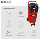 Kompressor TC-AC 240/50/10 OF 1500 W 10 bar 50 l Tank 240 l/min ölfreier Motor 230 V mit Rädern und Haltebügel