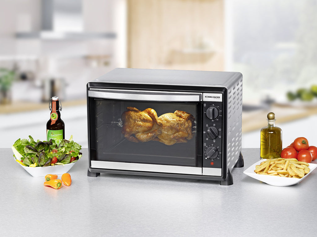 Back & Grill Ofen BG 1805/E, 42 Liter Edelstahl, 7 Heizarten, 80-230 °C, mit Drehspieß und Zubehör