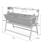Rôtissoire électrique Mathurin Inox avec tournebroche inclinable 15 W pour barbecue charbon cuve inox