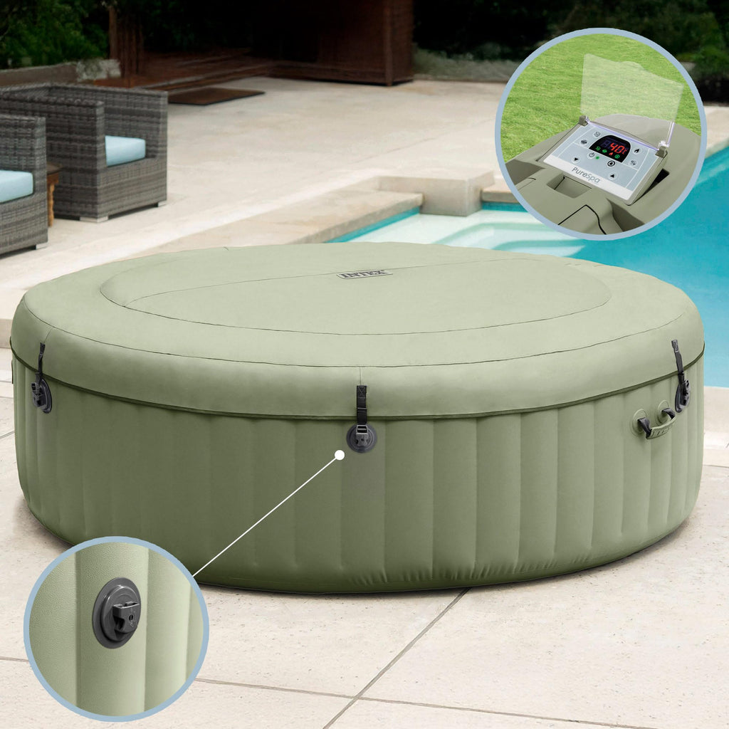 Spa gonflable PureSpa Olive 28428NP 6 places capacité 1098 litres avec diffuseur à bulles et accessoires de filtration