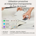 Enregistreur vocal IA Note Pro avec transcription automatique 64 Go Bluetooth 50 h d'enregistrement étui magnétique inclus