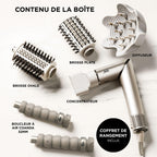 Air styler et sèche-cheveux FlexStyle HD446SLEU 5-en-1 avec boucleurs automatiques brosse plate brosse ovale diffuseur et concentrateur