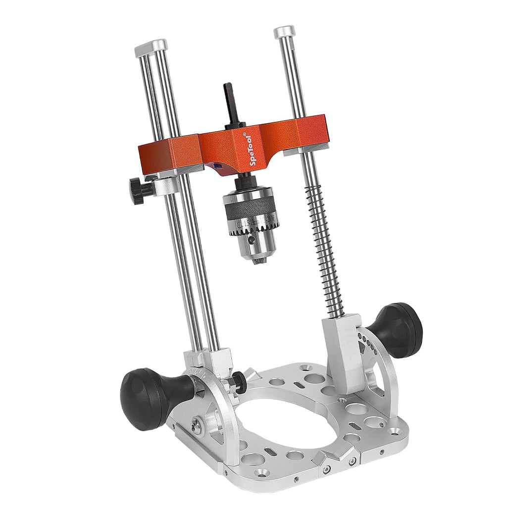 Bohrständer Akkuschrauber 1/2-Zoll-Bohrfutter 0-60° winkelverstellbar 3 Führungsstangen Aluminium V-Block präzise Bohrungen